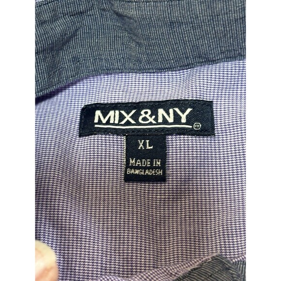 Mix & NY Purple Short Sleeve Button Down Shirt Men's XL - Picture 11 of 12
